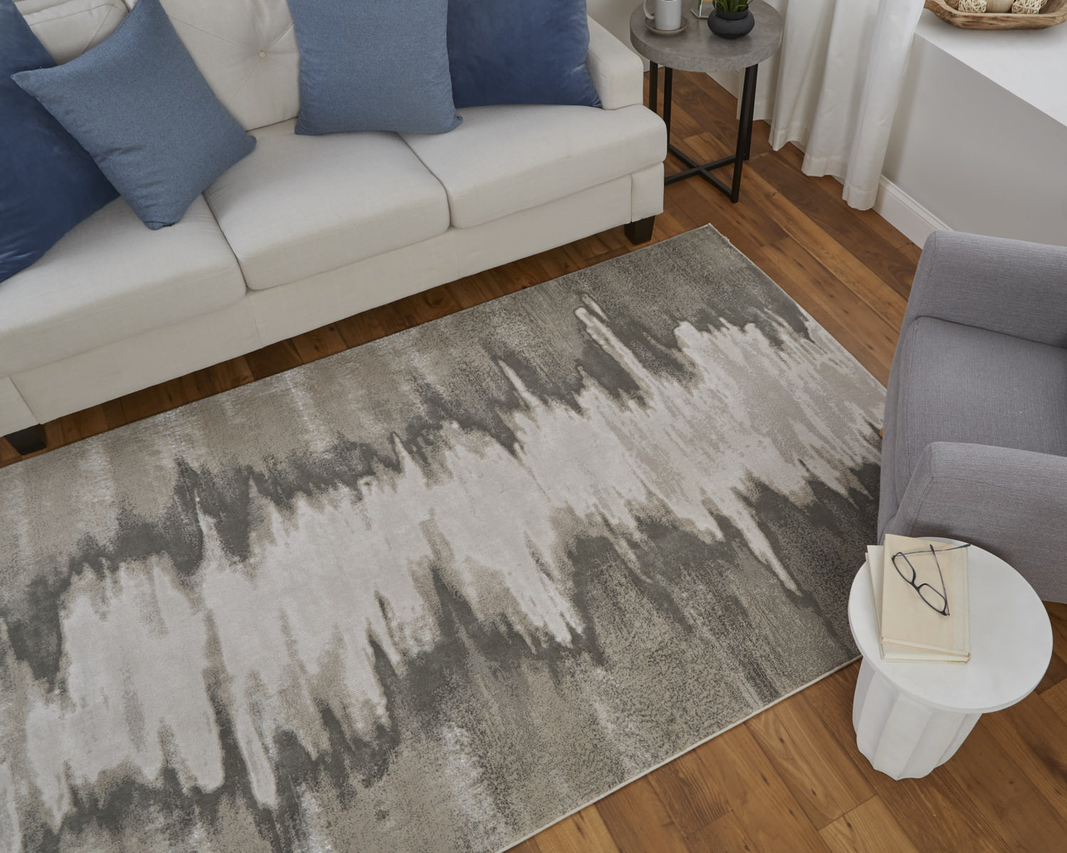 Feizy Micah Jump Ivory Silver 5 0  x 8 0  Area Rug